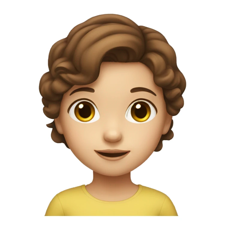 4 year old girl with brown hair sticker