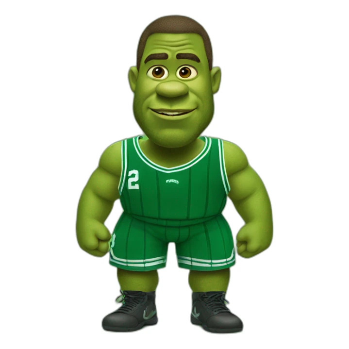shrek wearing green boston celtics jersey sticker