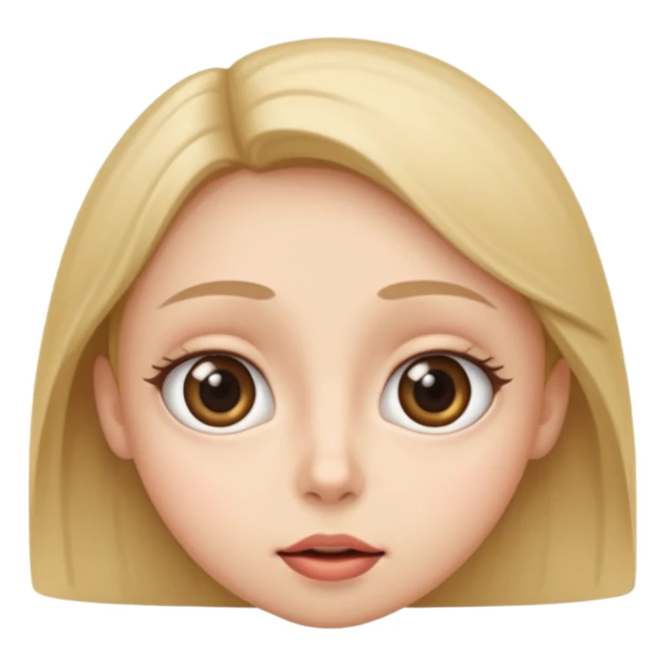 Big eyes and a straight line mouth sticker