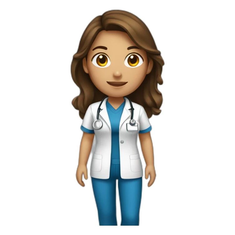 Brown-haired-young-waisian-woman-nurse sticker