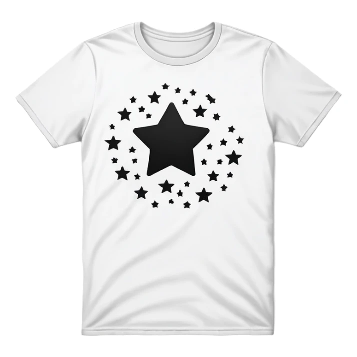graphic tee shirt with stars design sticker