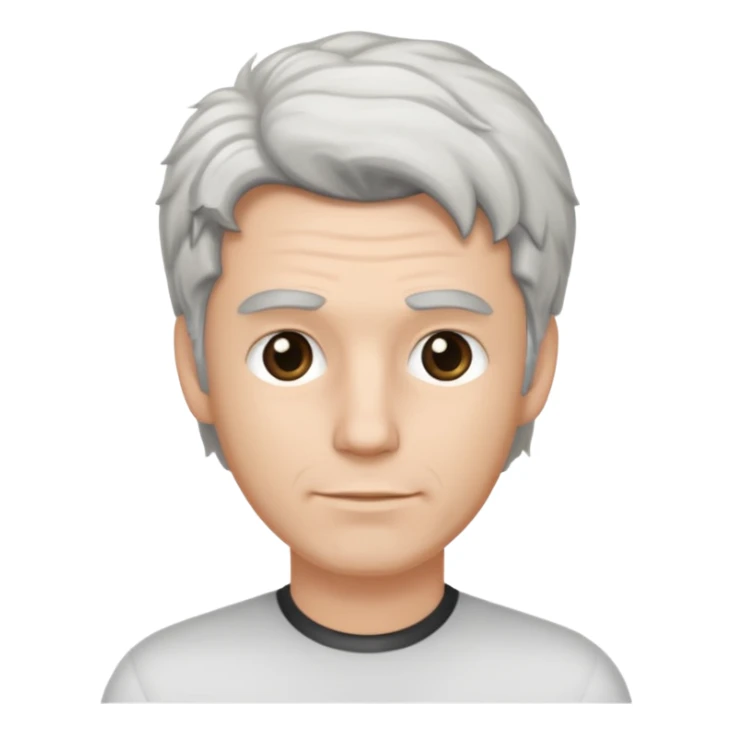 White man with salt and pepper hair sticker