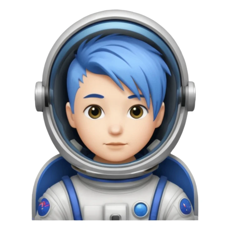 astronaut with short blue mohawk hair non helmet sticker