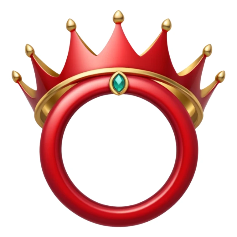couronne en or à 3 pointes avec un énorme rubis au centre en cabochon sticker