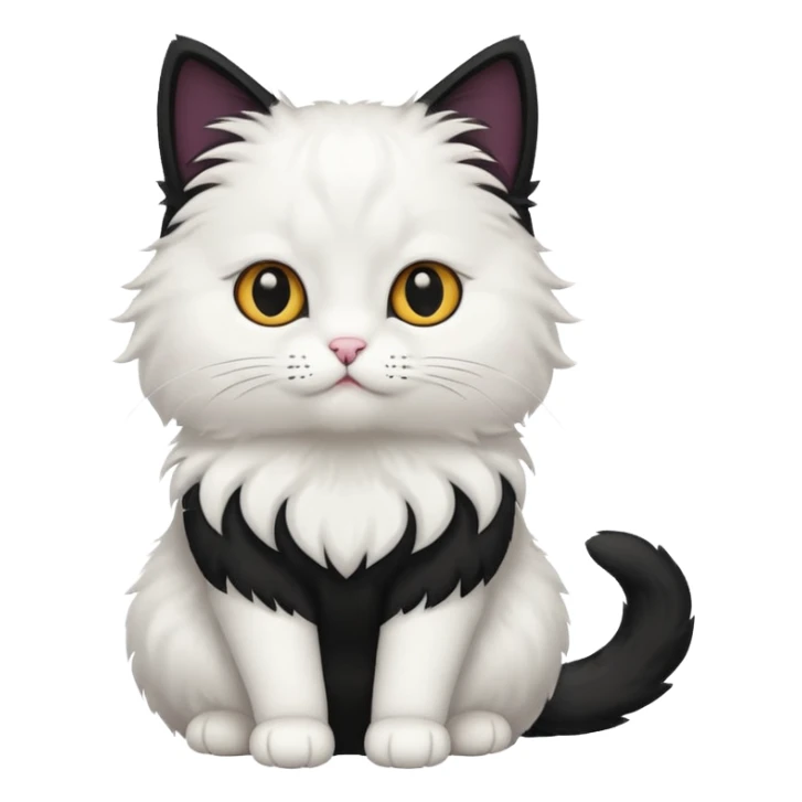 White anche black cat body sticker