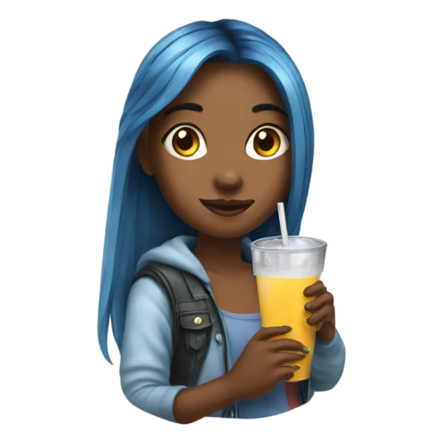 girl with drink  sticker