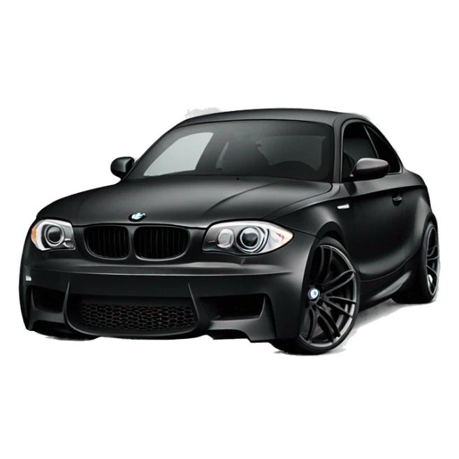 BMW 1 coupe black with widebody sticker