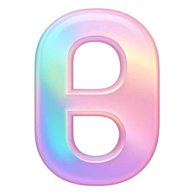 Iridescent pastel pink Font setting icon with letter D sticker