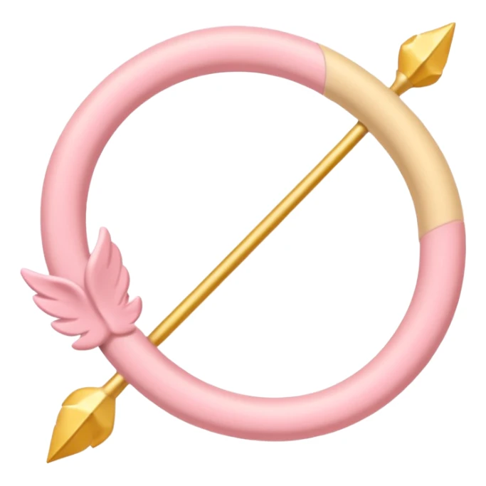Cupid's bow in soft pink, beige and yellow pastel colors sticker