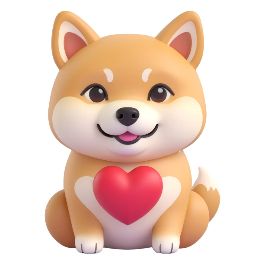 shiba inu, in love sticker