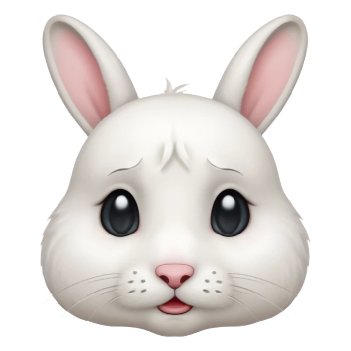 White rabbit sad crying tears emoji  sticker