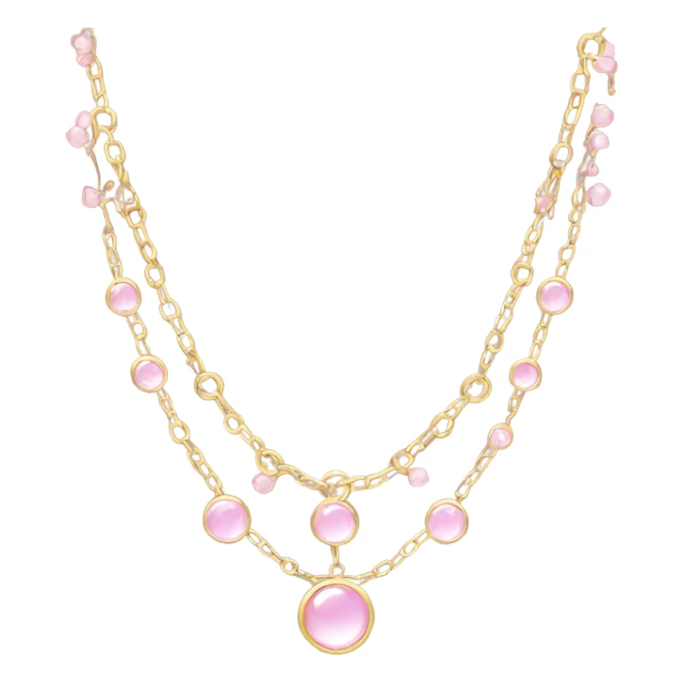 Gold and light pink necklace sticker