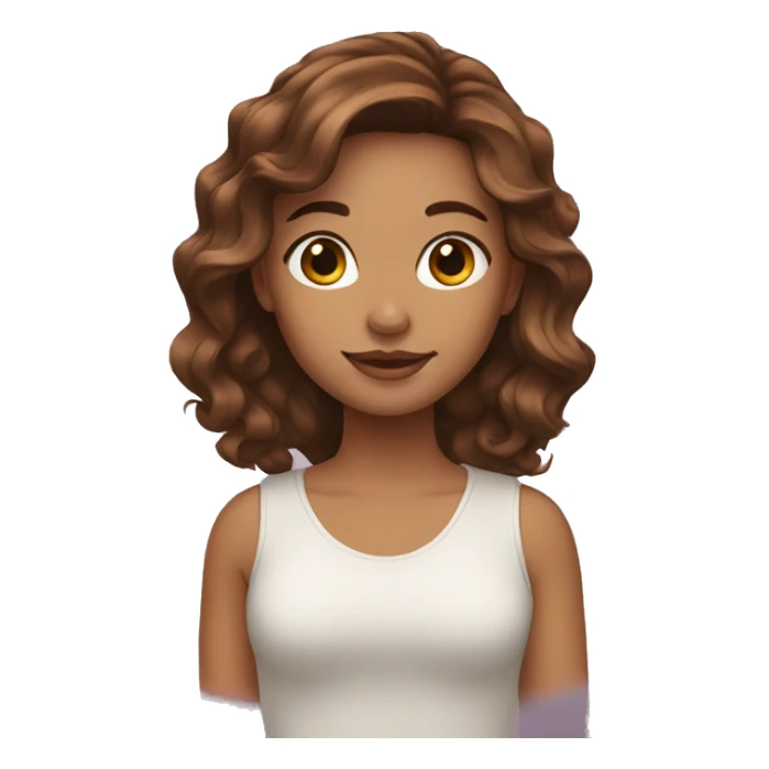 Hello girl brown hair  sticker