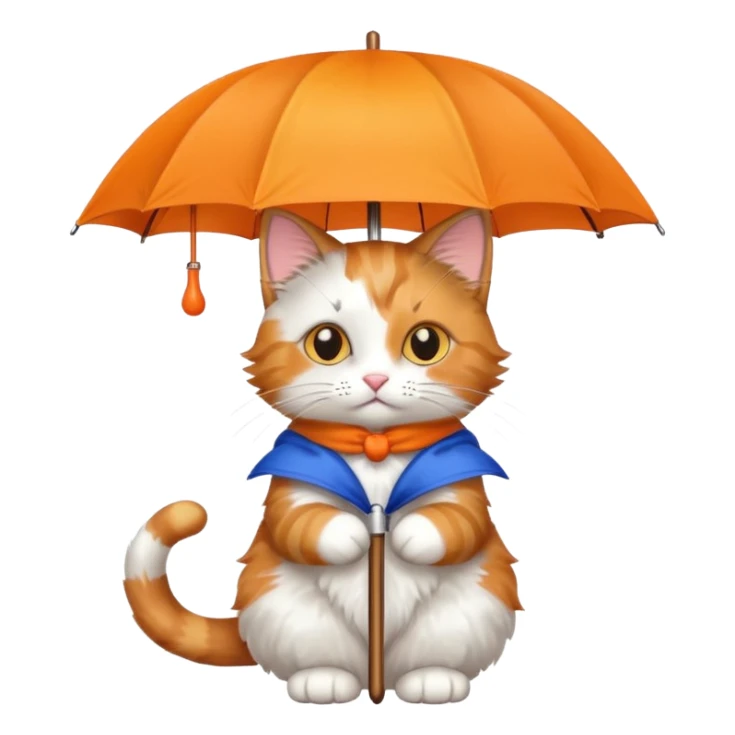 cat wearing an umbrella  sticker