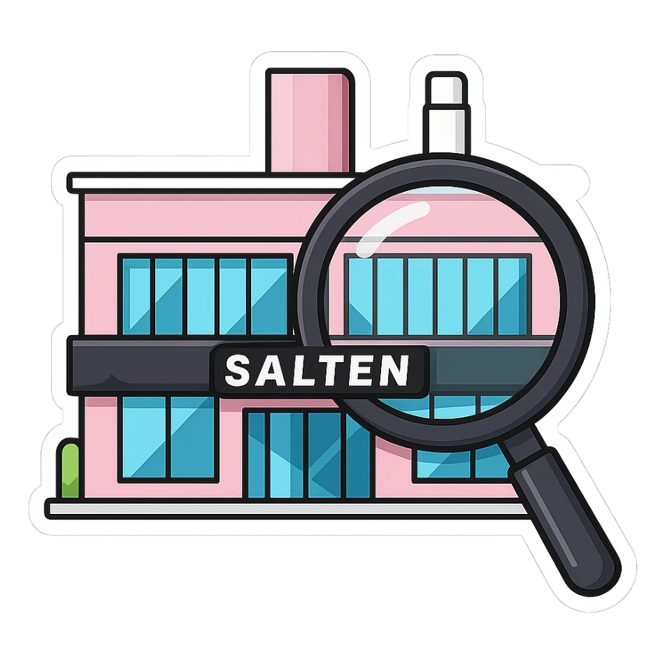 Make it cartoonish stickers: Add a magnifying glass over the partly pink, very stylish beauty salon building sticker