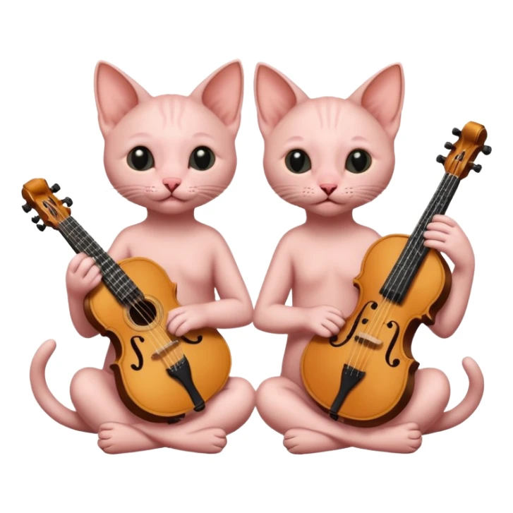 Hairless cats playing music sticker