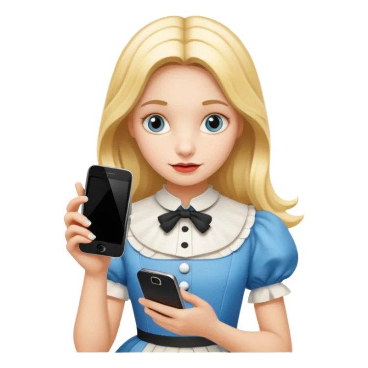 Alice in wonderland with cell phone sticker