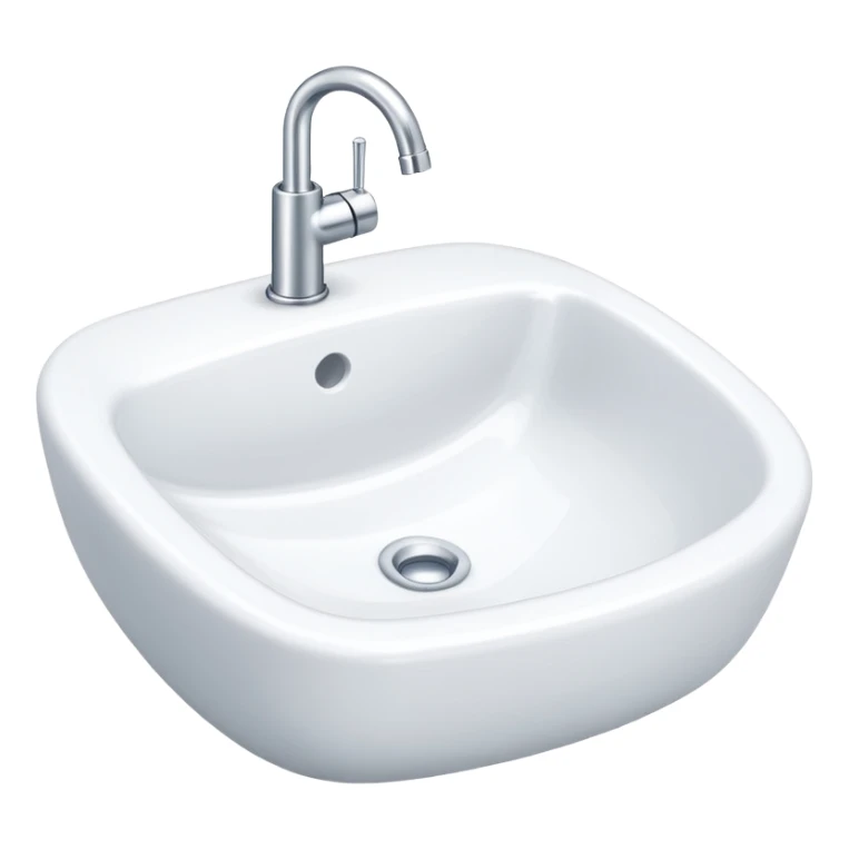 A white porcelain bathroom water sink sticker