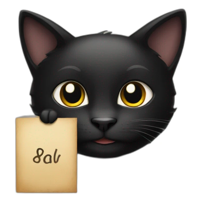Black cat holding a sign with the inscription “Safina” sticker
