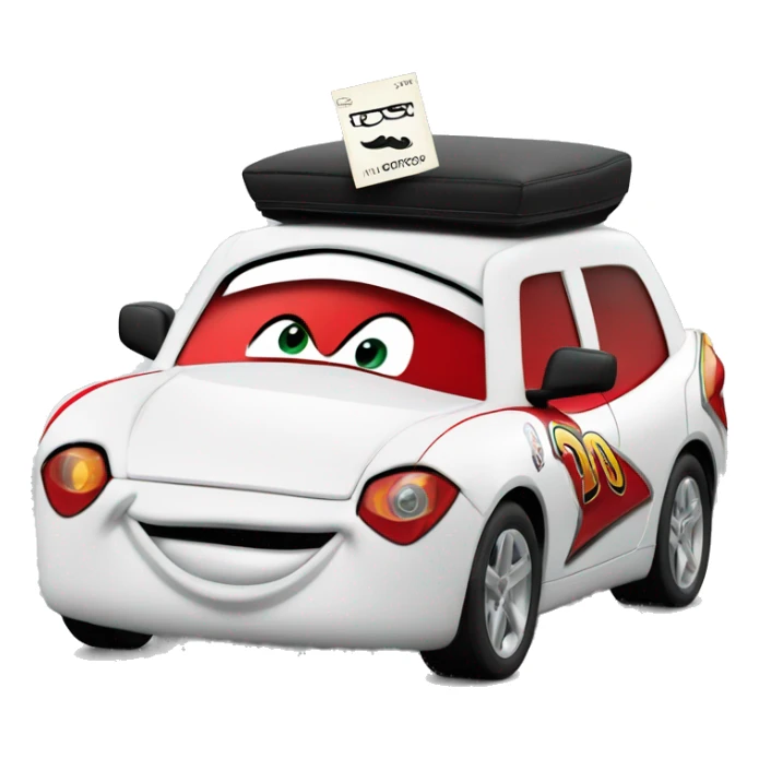 mr.monopoly monopoly go in a disney lightning McQueen car sticker