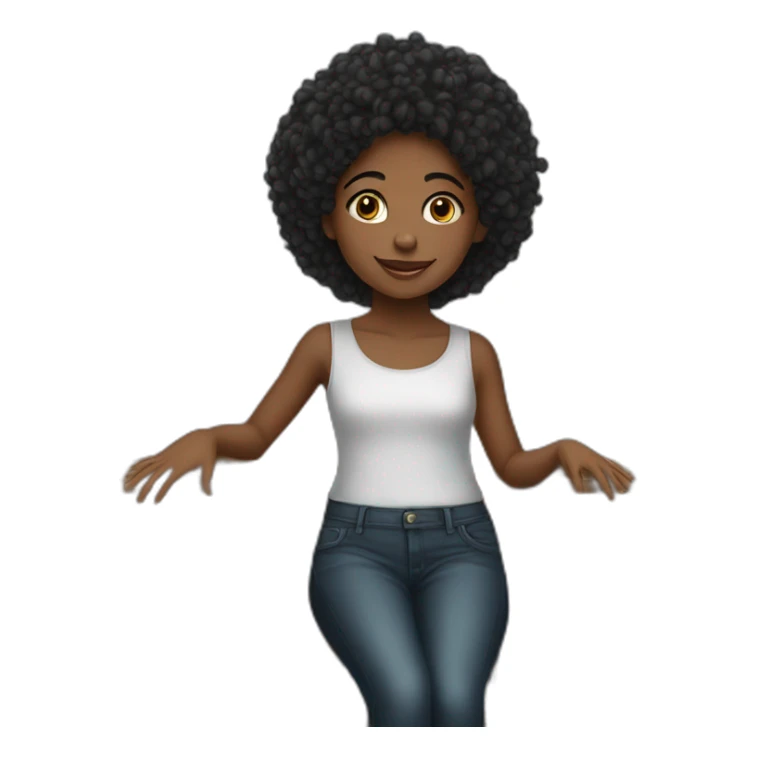 niña pianista pelo negro largo sticker