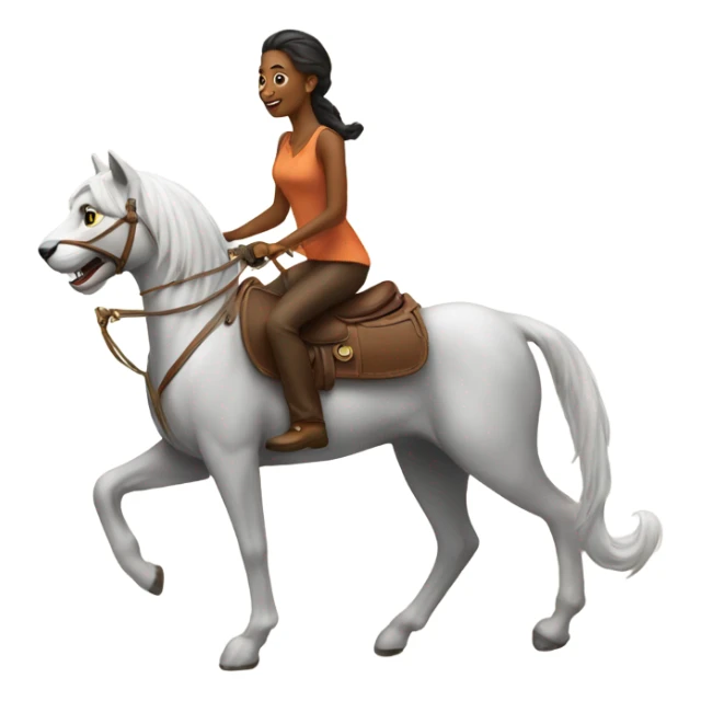 Woman riding majestic cat sticker