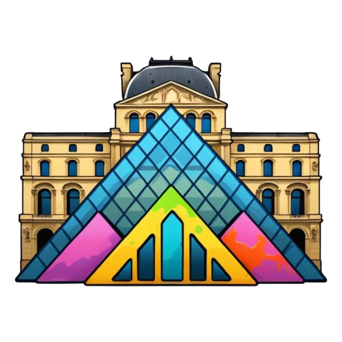 I want a graffiti style Louvre museum sticker. sticker