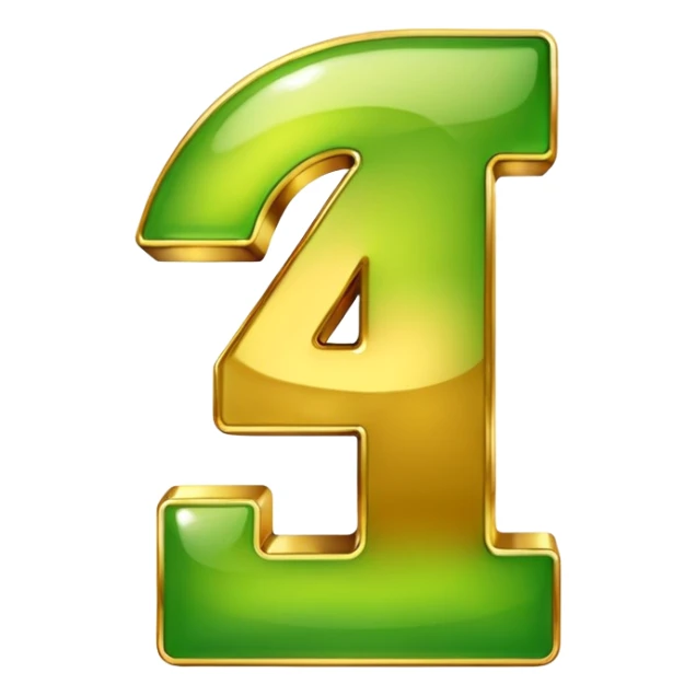 number 4 in golden and green shadows sticker