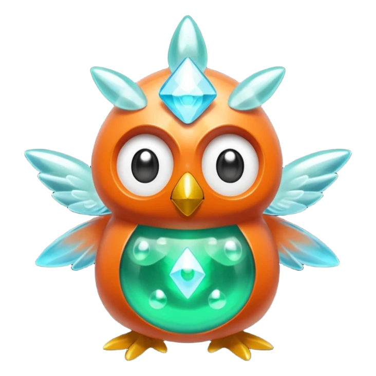 elemental ghostly flammable oily electrical ghastly sparkly Rotom-Budew-Rowlet-Pokémon-Fakémon-hybrid-creature sticker