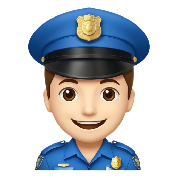 Emoticono de policía sonriente con gorra de policía municipal de Pamplona  sticker