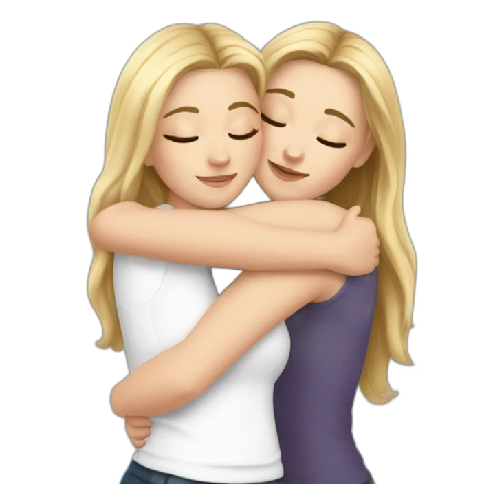 White Girl hugs white girl sticker