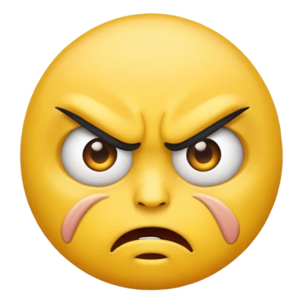 angry face emoji which is also rolling it's eyes sticker