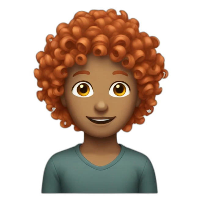 curly red hair  sticker