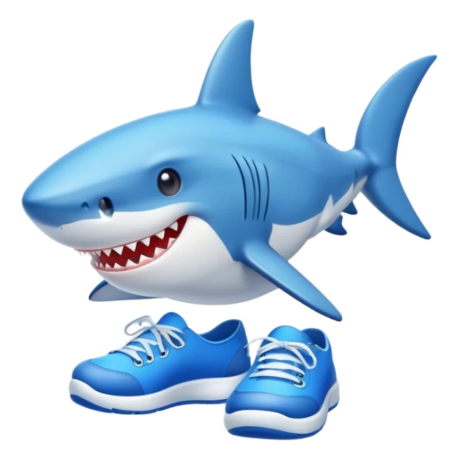 cute shark with blue shoes sticker