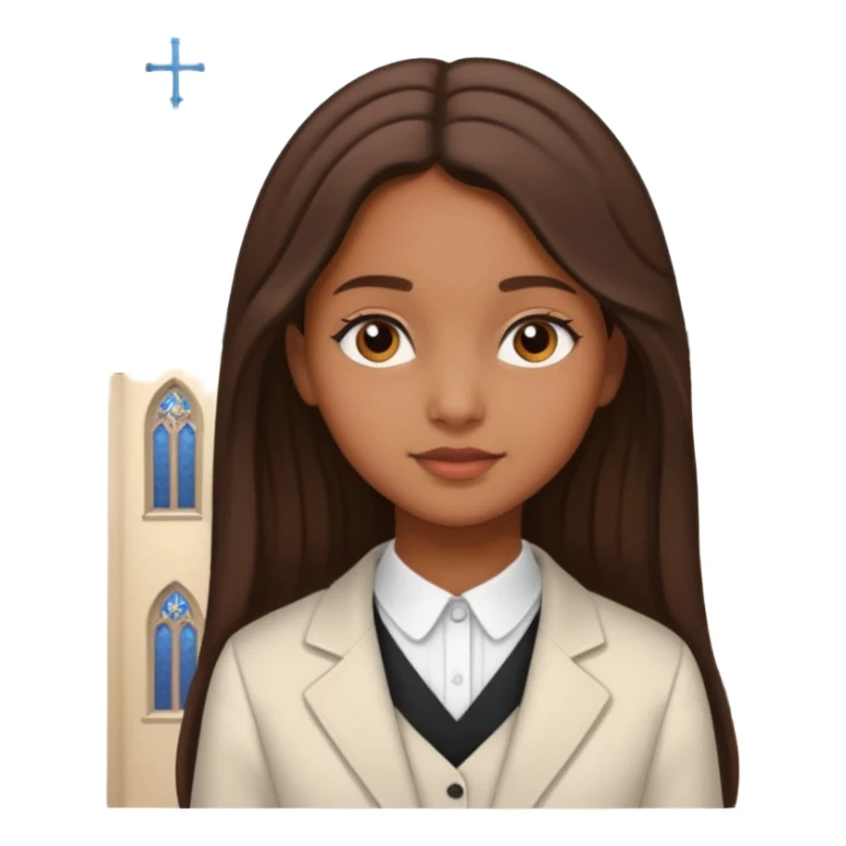 Mujer morena adolescente super elegante con ropa de ir a la iglesia sticker