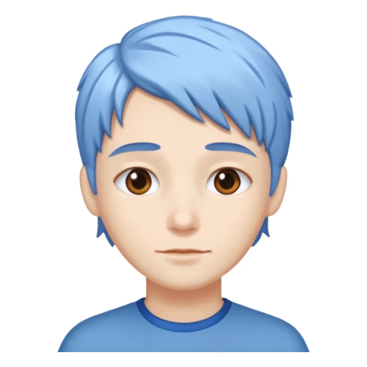 He was born with fair skin and slightly  white and blue hair. sticker