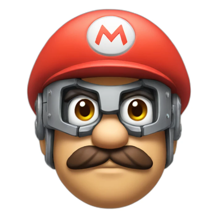 Cyborg Mario emoji sticker