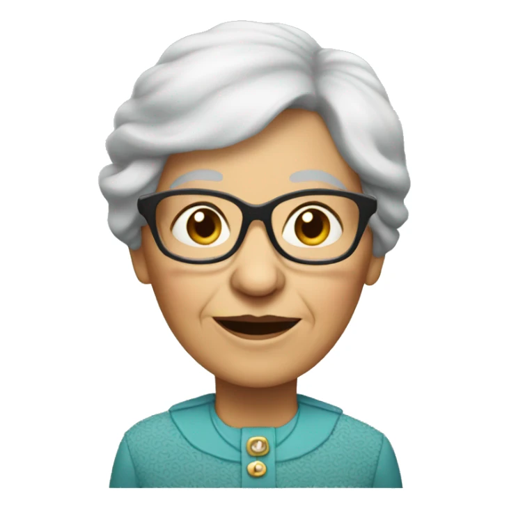 old-woman with glasses in dress sticker