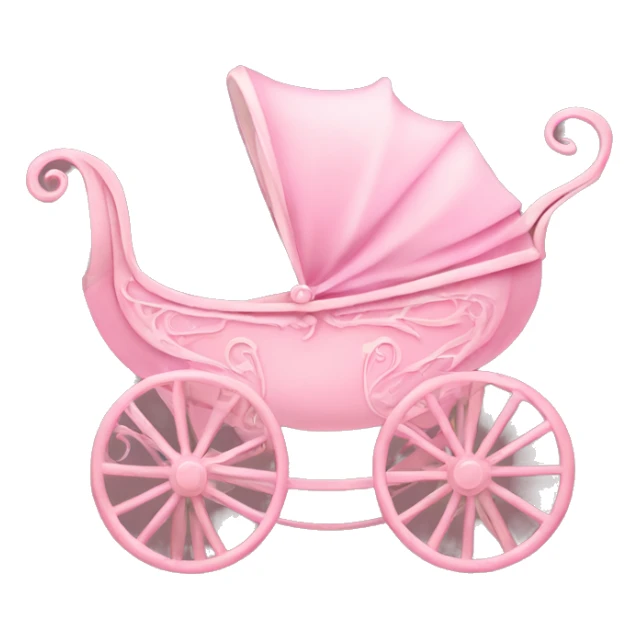 vintage fancy pink baby carriage sticker