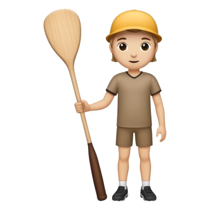 make a stick with legs and arms and a cute face with holding a wooden bat sticker