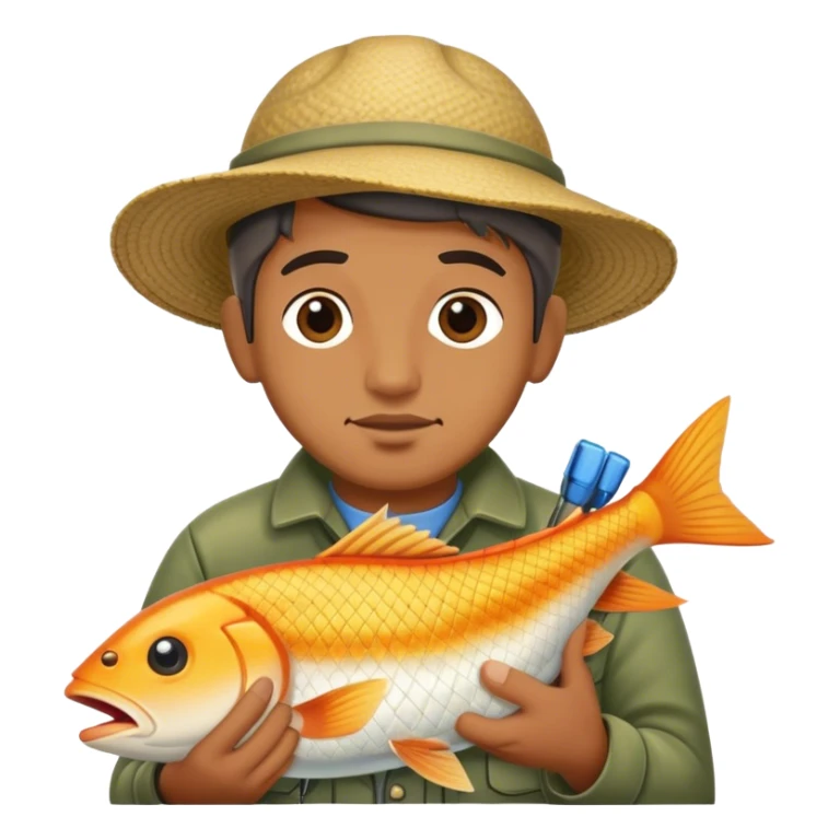 The fisherman with the fish sticker
