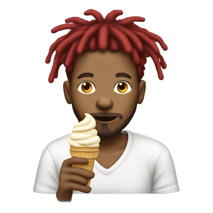 Rasta white guy with red dreads eating ice cream sticker