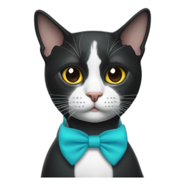 tuxedo cat wearing snorkle sticker