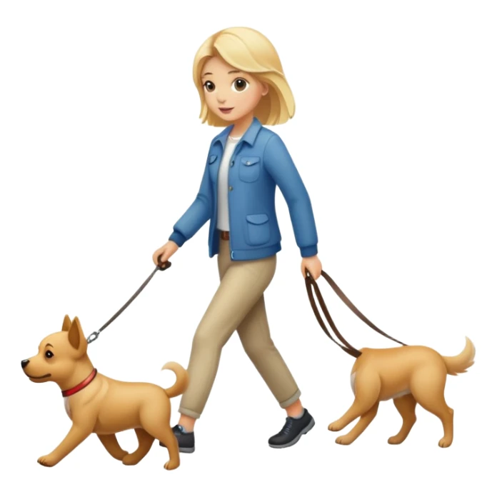 blonde-girl-walking-dog sticker