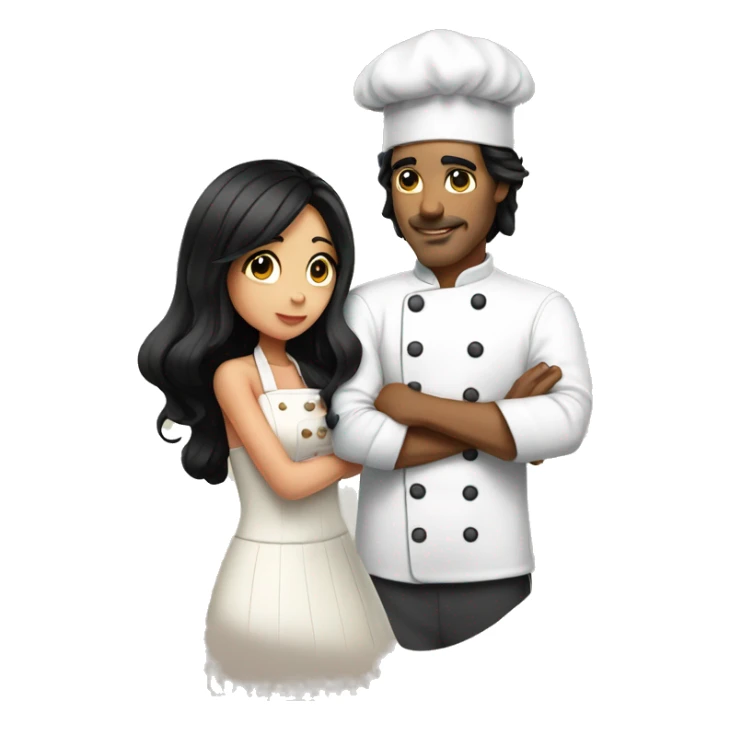 Chef kissing princess with black hair  sticker