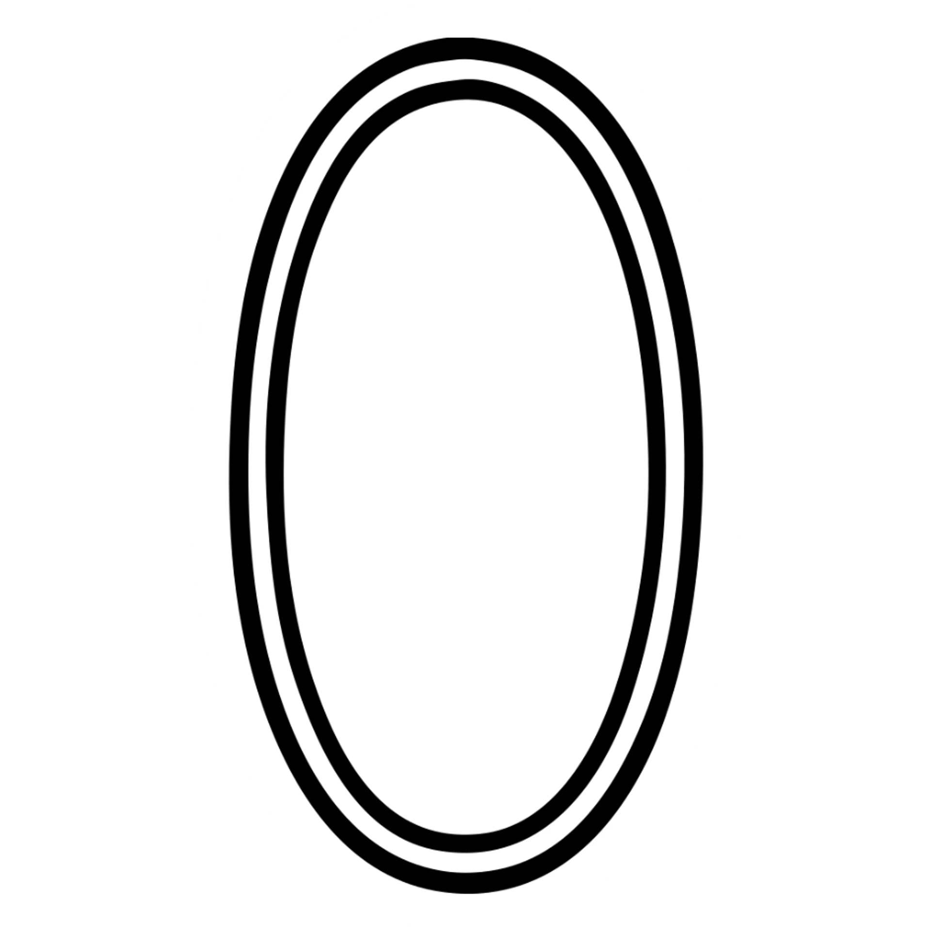 Make the white border of the oval thinner while keeping it smooth, even, and symmetrical. Maintain the black background as is. sticker
