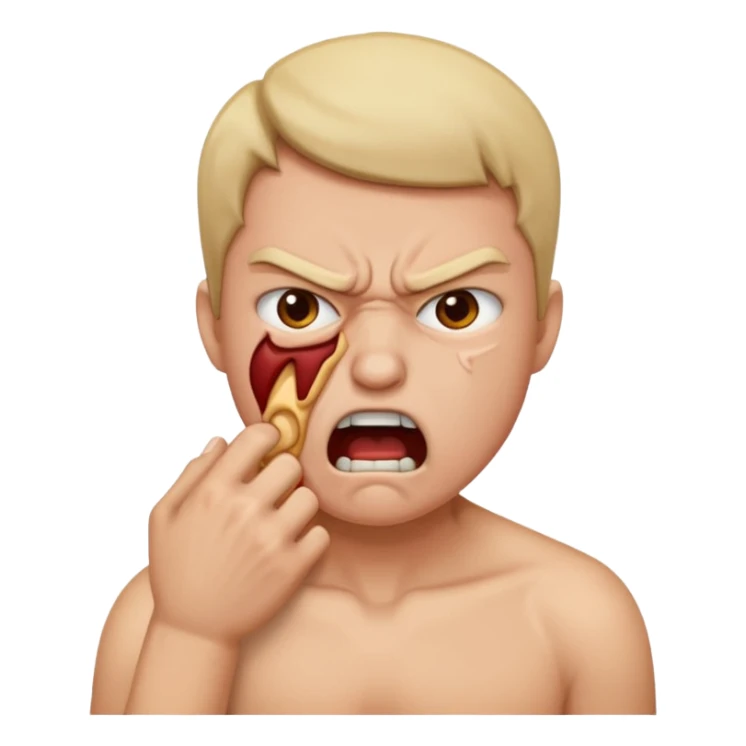 Person choking themselves with angry look an themselves sticker