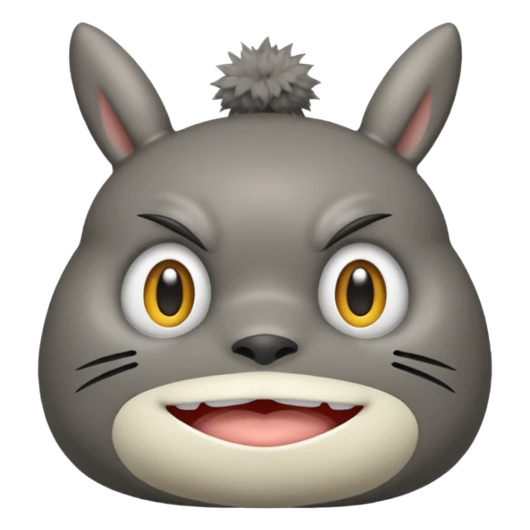 Totoro pogchamp emoji with big eyes sticker