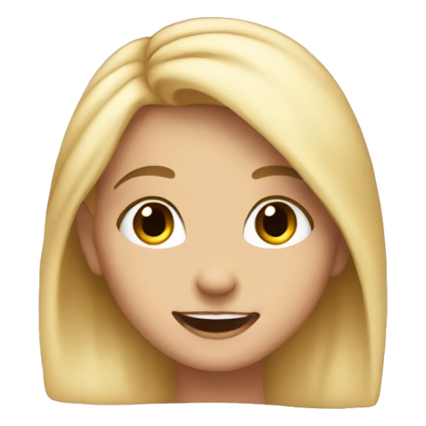 Cute blonde Girl blushing and happy sticker