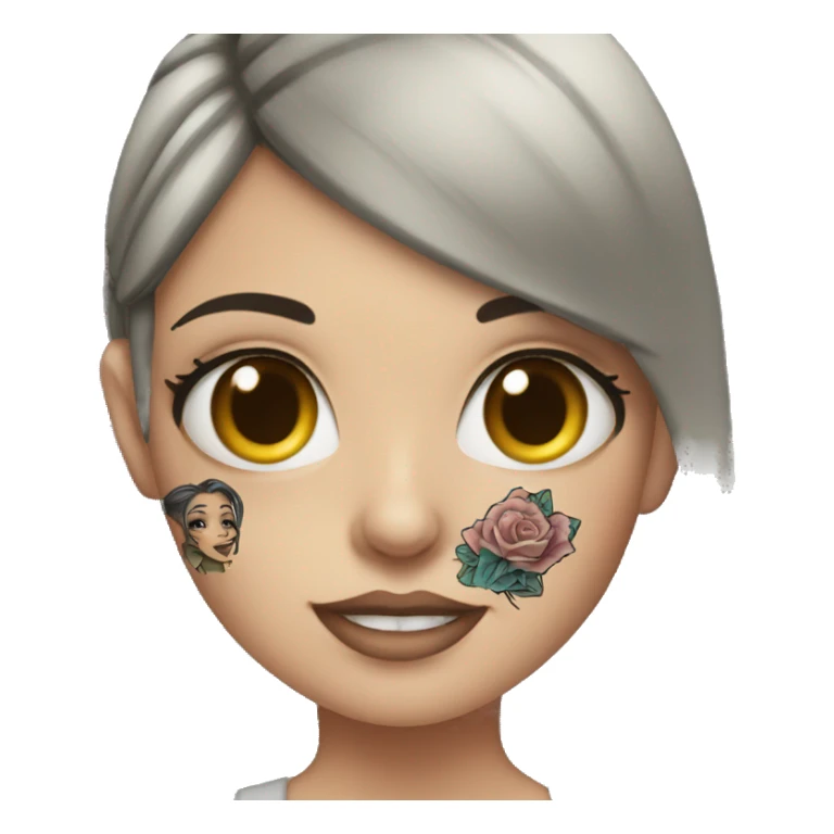 Girl taking tattooed photo with cilios sticker